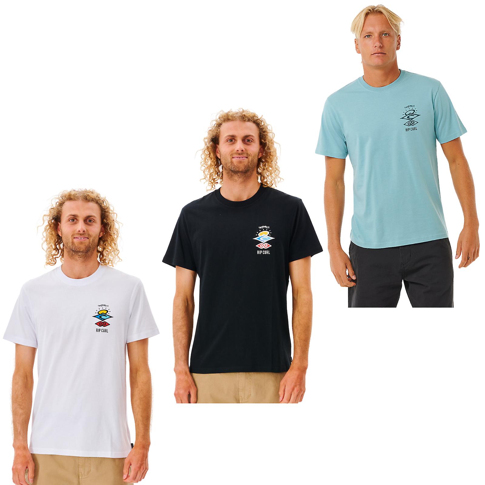 Rip Curl Mens Search Icon Short Sleeve Crew Neck T-Shirt Top Tee