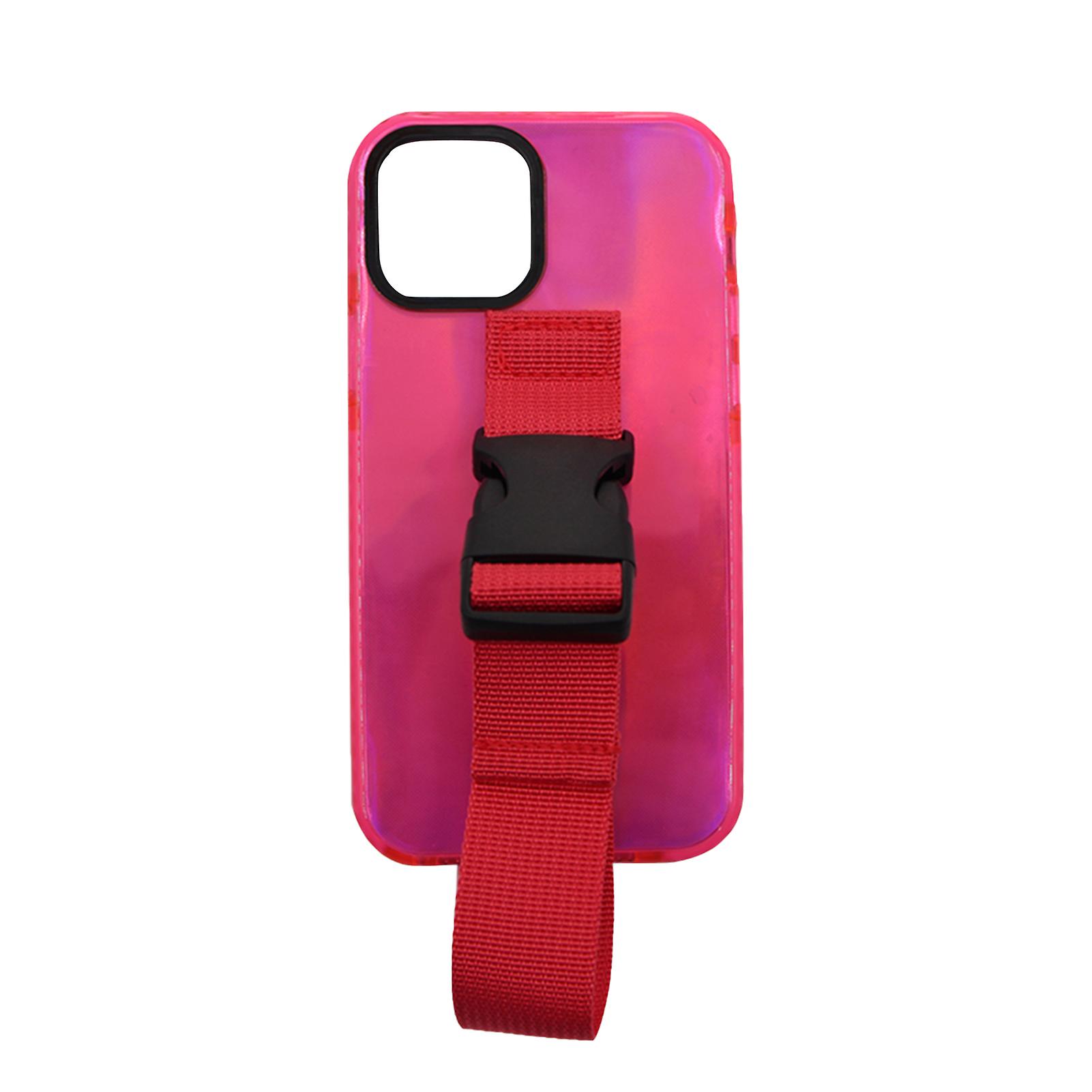 TPU Fluorescent Mobile Phone Case Storage Shell Protective Cover with Lanyard for iPhone 12 Mini /12 Pro/12 Pro Max