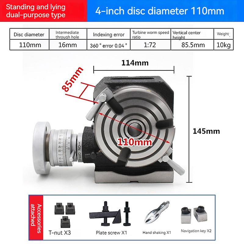 Horizontal Vertical High Precision 4-slot Rotary Table For Milling Hine