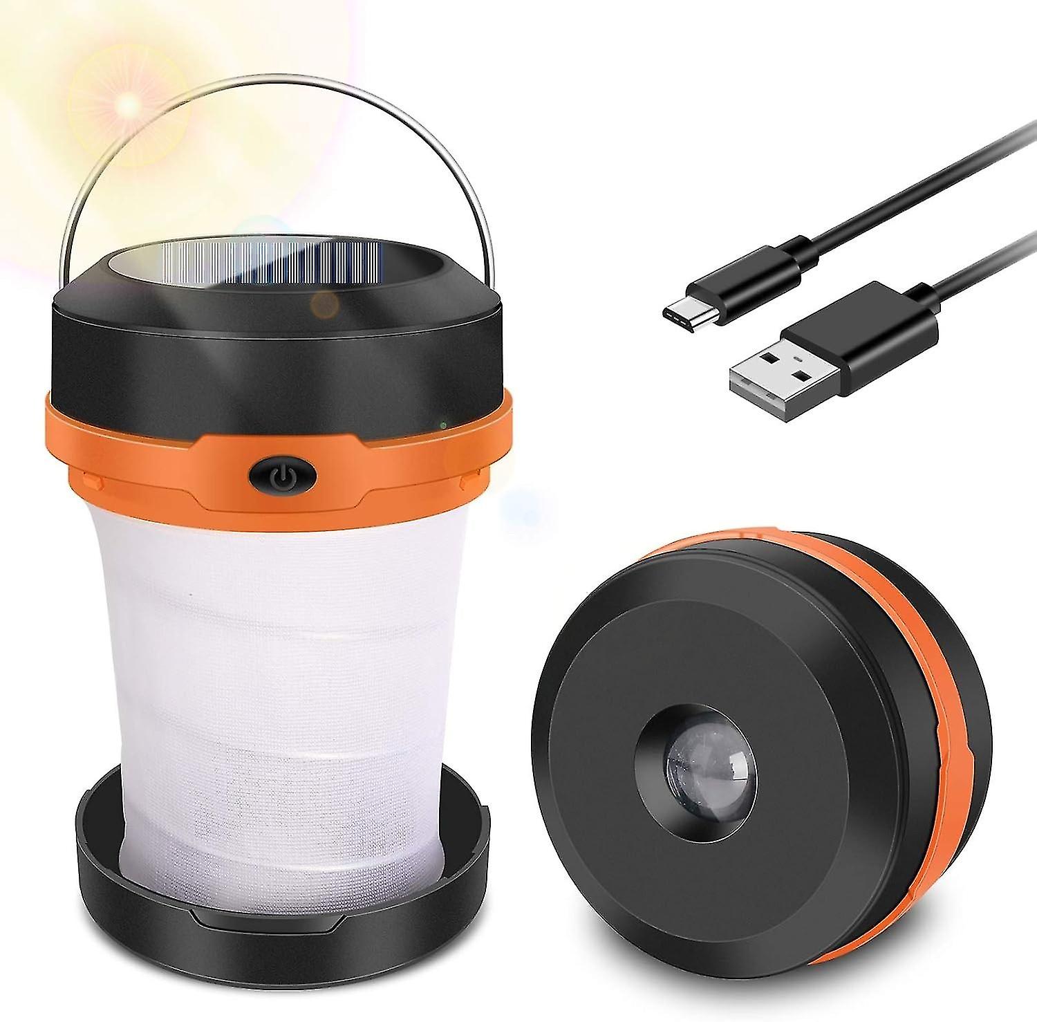 Camping Light, USB Rechargeable Portable Lantern, Mini Pocket Flashlight 3 Adjustable Lighting Modes