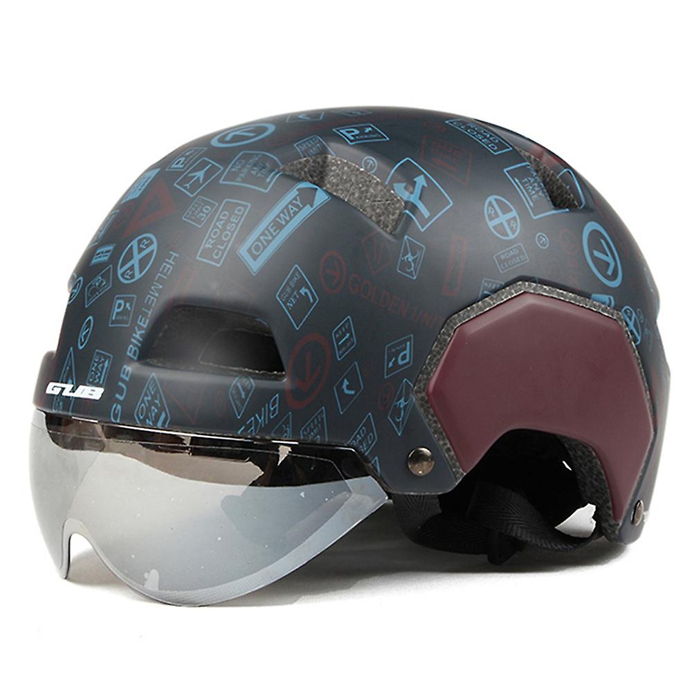 Gub V3 Şehir İşe Gidip Gelen Kentsel Bisiklet Kaskı W / Manyetik Lens Yol Mtb Bisiklet Motosiklet Sporları Saftey Kask Yetişkin Bisiklet Güvenli Kap