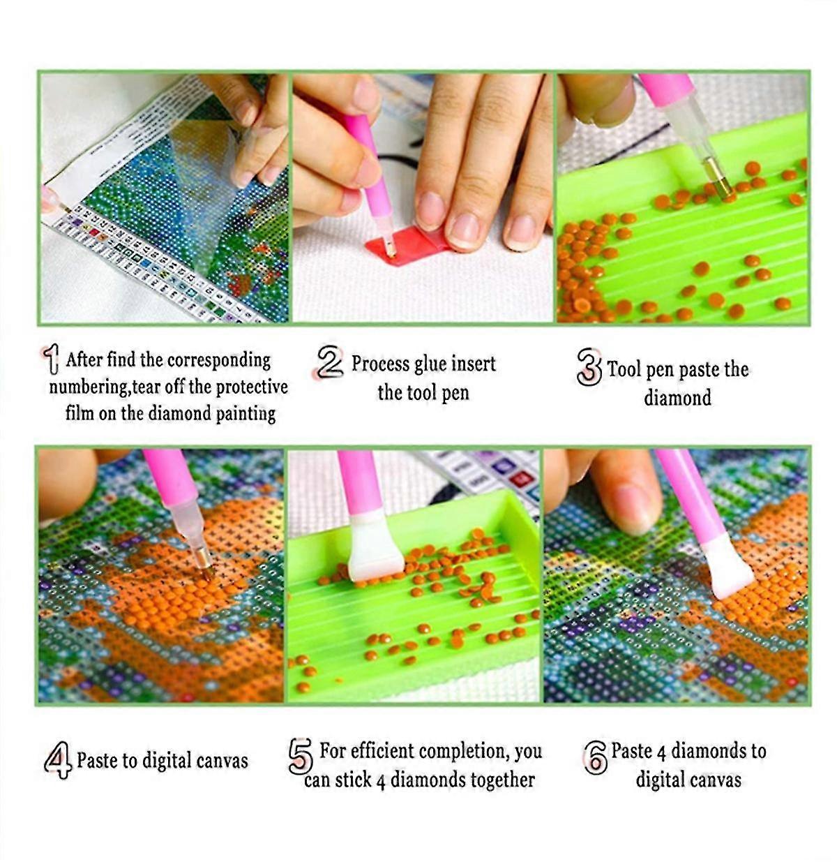 SusggO Diamond Painting Set de peinture diamant 30 x 40 cm Diamant Painting Kit complet accessoires DIY 5D Tableau Point de Croix Broderie Artisanat Décoration Maison Mur (BUHO DE CHANCE