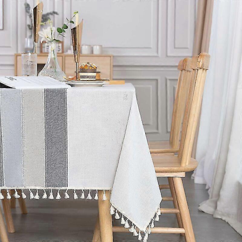 Nappe Rectangulaire Grise Anti Tache Nappe Elegante Table Cloth Linen 140x180 cm Tablecloth Rectangle pour Maison Salle Manger Table de Cuisine D