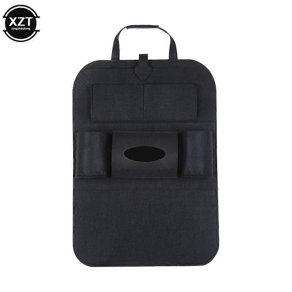 Universal Car Back Seat Storage Bag Organizer Trunk Elastic Felt Storage Bag 6 Pockets Organizer Hanging Car Accessories