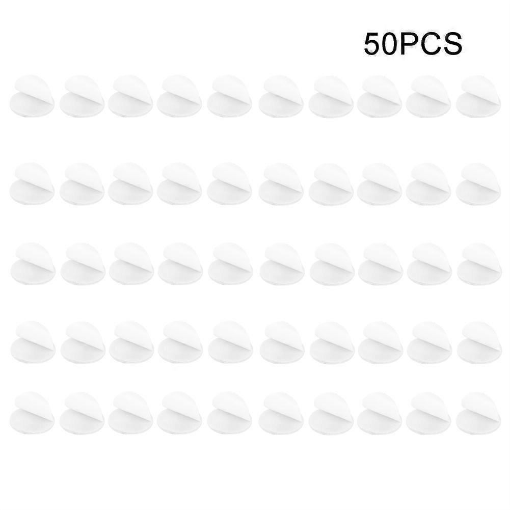 50pcs Seamless Double-sided Hook And Loop Fasteners Bed Sheet Carpet Fixed Stickers(black )