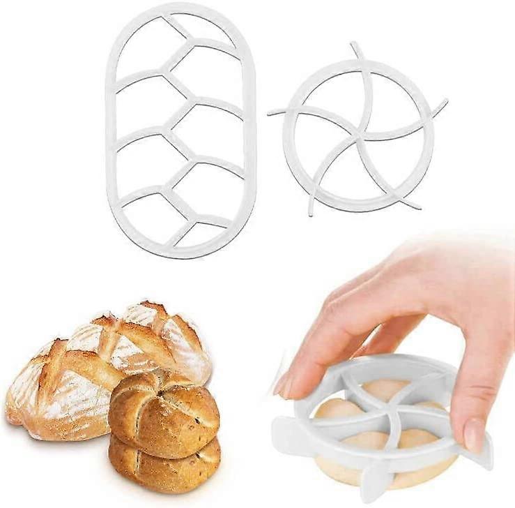 Bun Stamp Set, 2 PCS Bun Cutter Bread Stamp Bread Press (White)