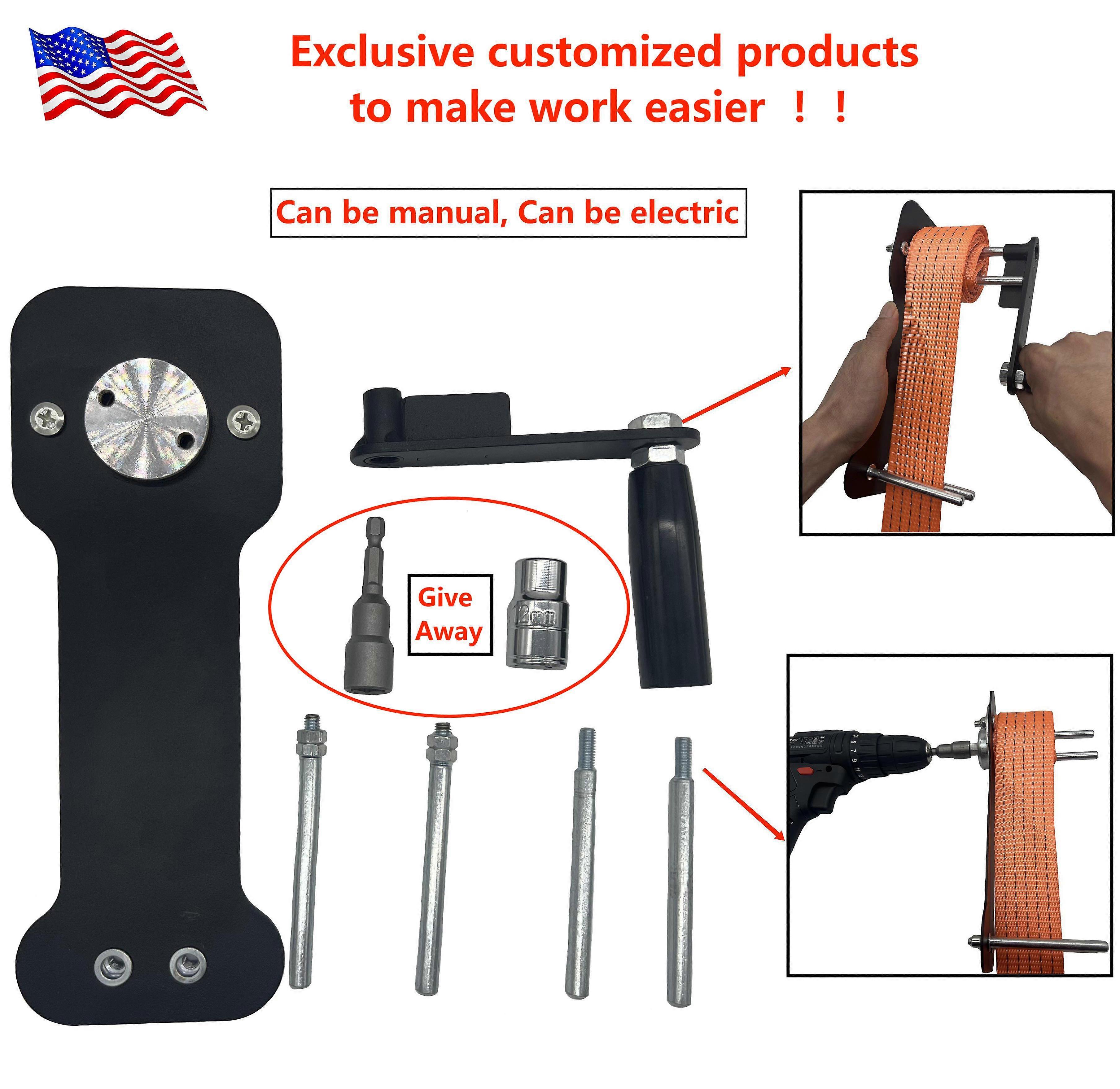 Electric powered Webbing Ratchet Binder Tie Down Strap Winderlimit function w12780423