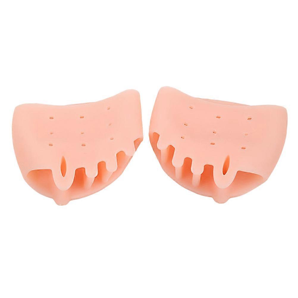 3 Pairs of Silicone Toe Separators Hallux Valgus Toe Correctors Separate Toe Splint Holders Slotted Insoles (Skin Color)