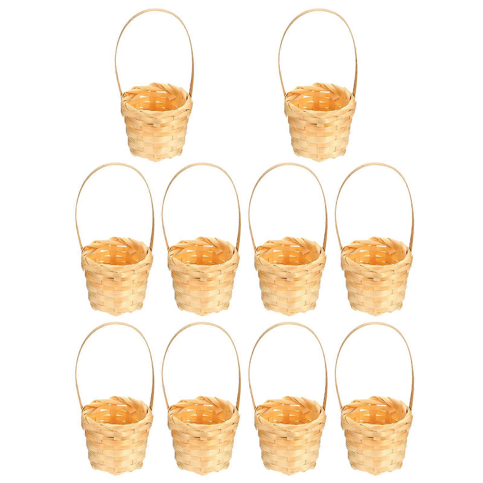 10Pcs Bamboo Woven Flower Storage Baskets Multi-functional Basket Storage Holders