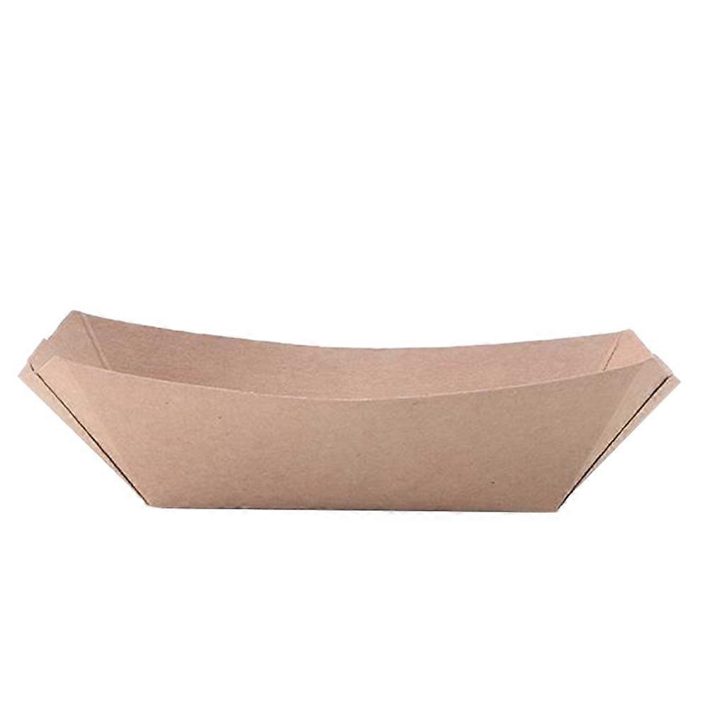 50PCS Ship Shape Take Out Containers Easy Fold Box Kraft Paper Box Lunch Salad Carton for Party (Kraft Paper)