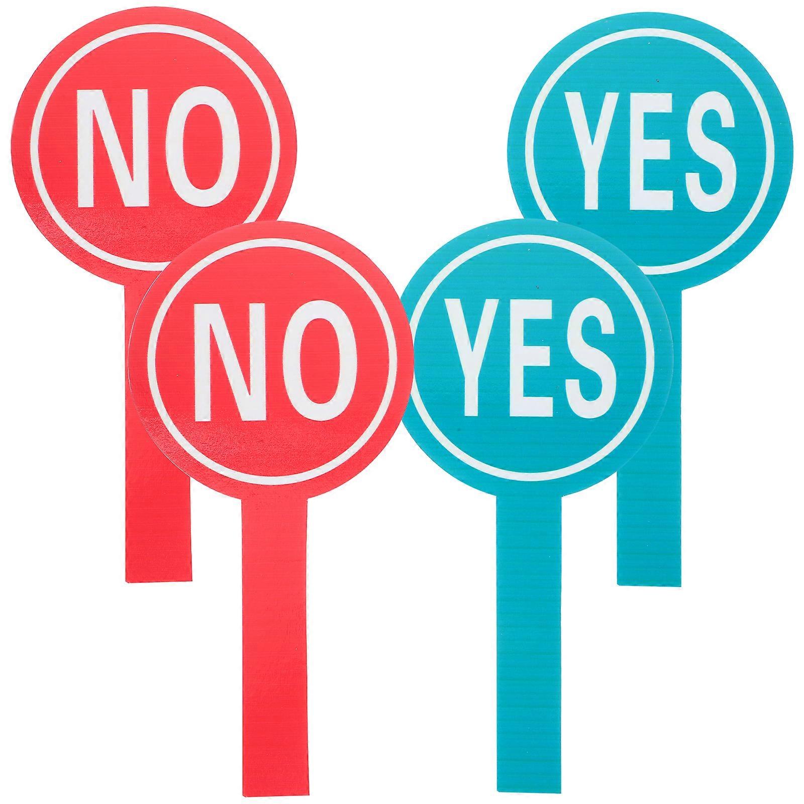 4pcs Portable Yes Paddle Reusable No Paddle Classroom Voting Board Voting Accessory