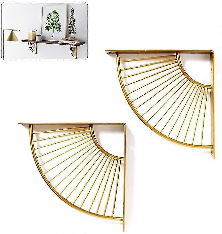 2 Hanging Shelf Corner Brackets, Fan-shaped Triangle Shelf Brackets