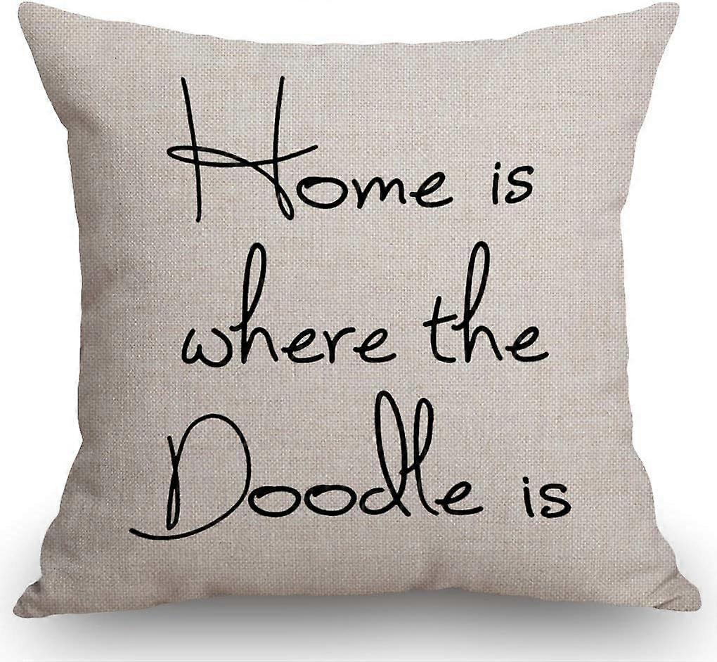 ホームは落書きがコットンリネン装飾ホームオフィススローピローケースソファクッションカバー18X18インチである場所です