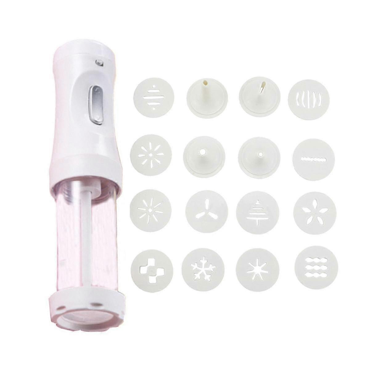 Electric Cookie Press Churros Maker with 12 Discs and 4 Icing Tips for Cake DIY Tools Baking Access