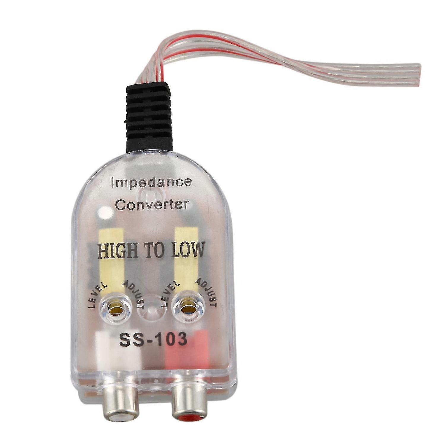 Pojazdy Auto Car High To Low Impedancja Converter Adapter Speaker To Rca Line