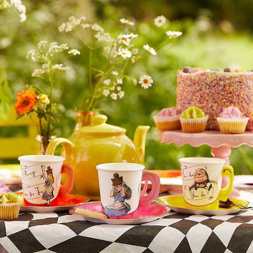 Bright Alice In Wonderland Party Cups | Mad Hatters Afternoon Tea Party x 12