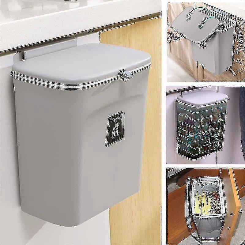 Hohe Kapazität Wand montiert Mülleimer mit Deckel Abfallbehälter Küchenschrank Tür hängender Mülleimer Recycling Mülleimer Aoba