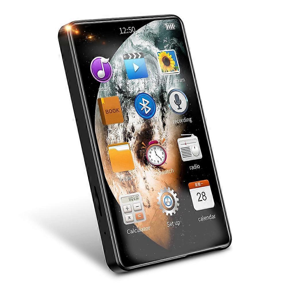 4 Inch MP3 Player Bluetooth Music Player Built-in Speaker 16G Full Screen MP4 Video Playback with FM Radio Recording,A