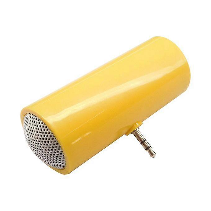 Mini Portable 3.5mm Stereo Speaker Music Sound Amplifier For Mobile Phone Tablet-Yellow