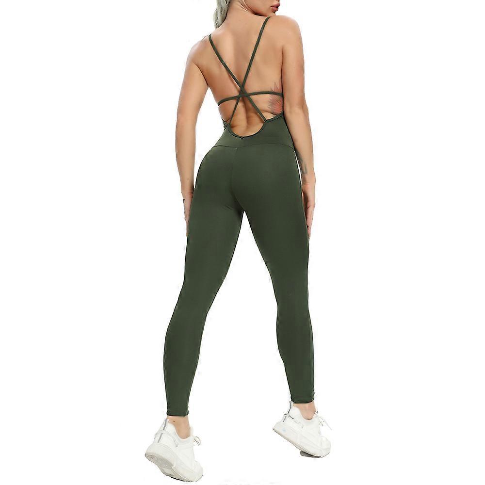 New Women's Yoga Fitness Backless Overalls Bodysuit Fitness Rompers Sexy  Sport Suit Leggings Jumpsuit Combinaison Gym Set