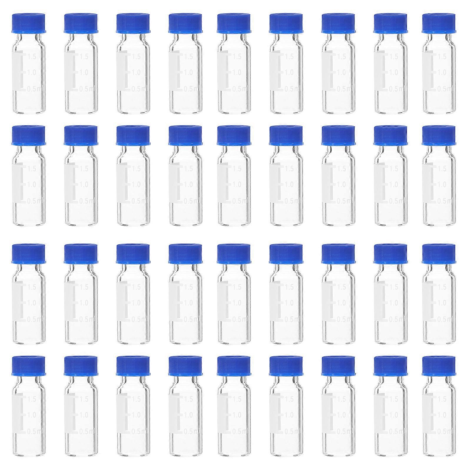 100 Pcs Glass Vials Tiny Glass Jars Sampling Vials Small Glass Bottles Empty Vials with Lids 2ml (with Scale)