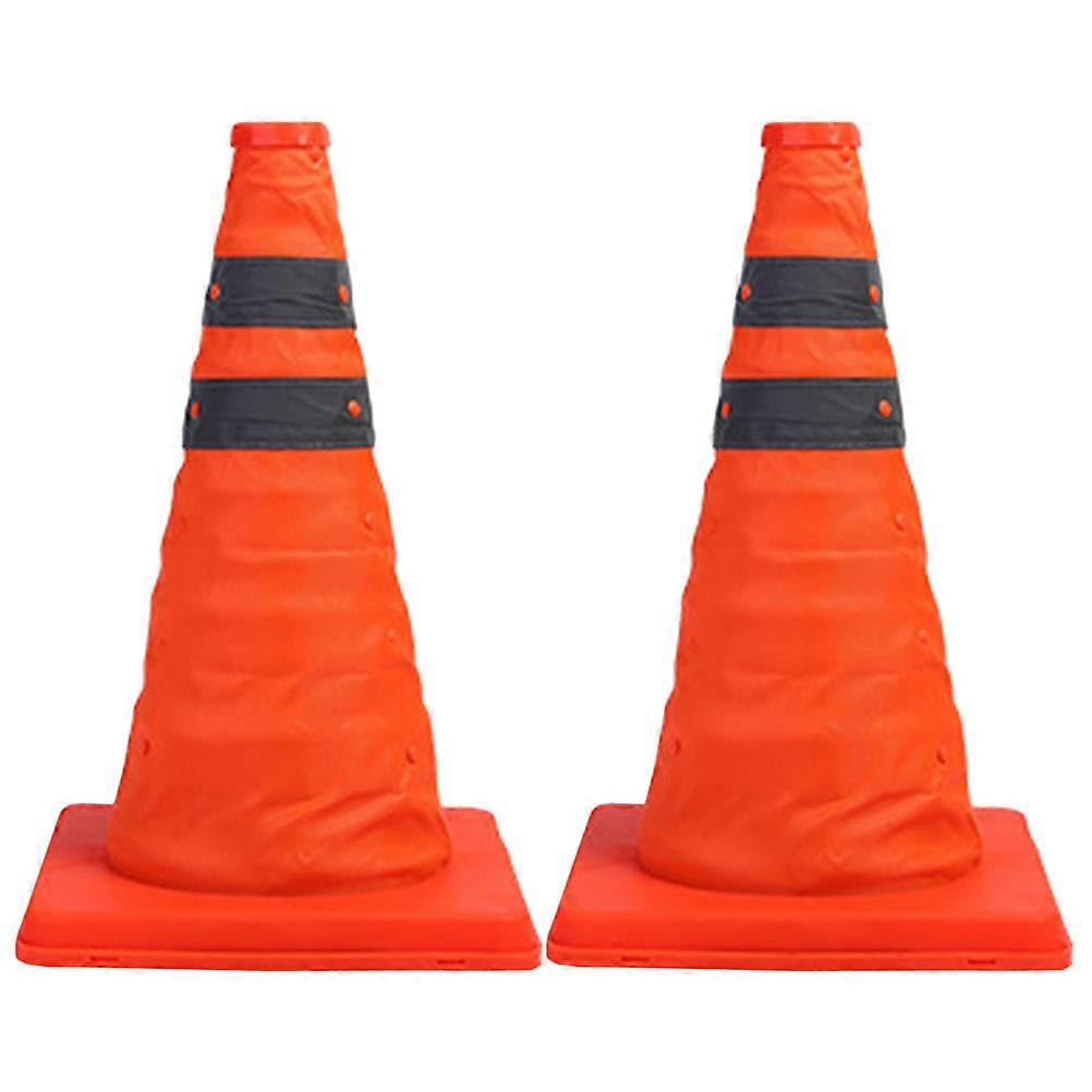 2Pcs Collapsible Traffic Cone Road Safety Cone for Parking Lots Traffic Control Road Safety