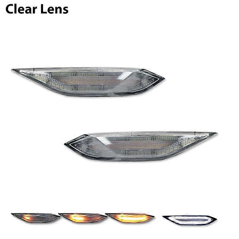 Sequential Amber LED Front Fender Side Marker Turn Signal Lights w/ White DRL Parking Lights For Porsche Cayenne 958 2011-2014