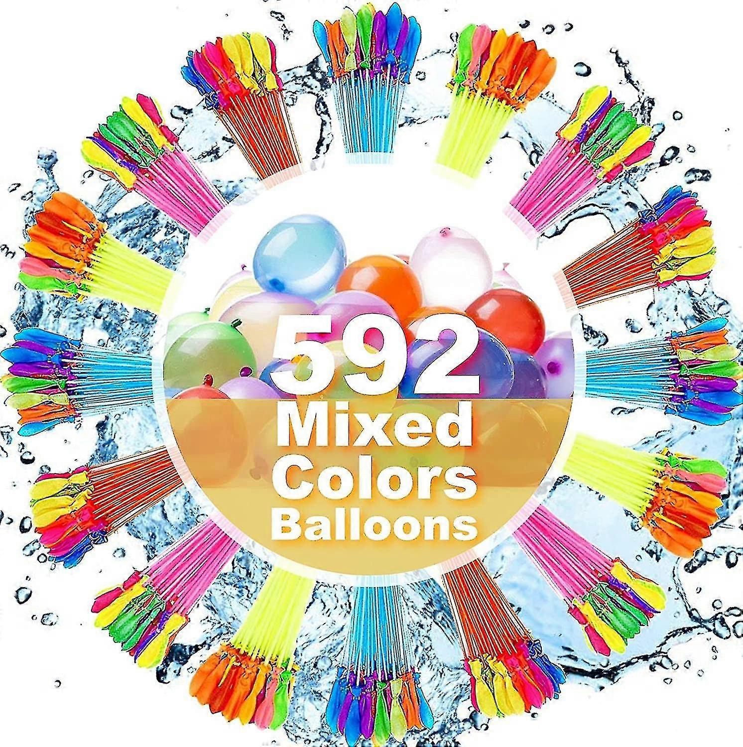 592 Pcs Quick Filling Water Bomb, Water Balloons In 60 Seconds, Self-closing Water Balloon Without Tangle For Summer Party