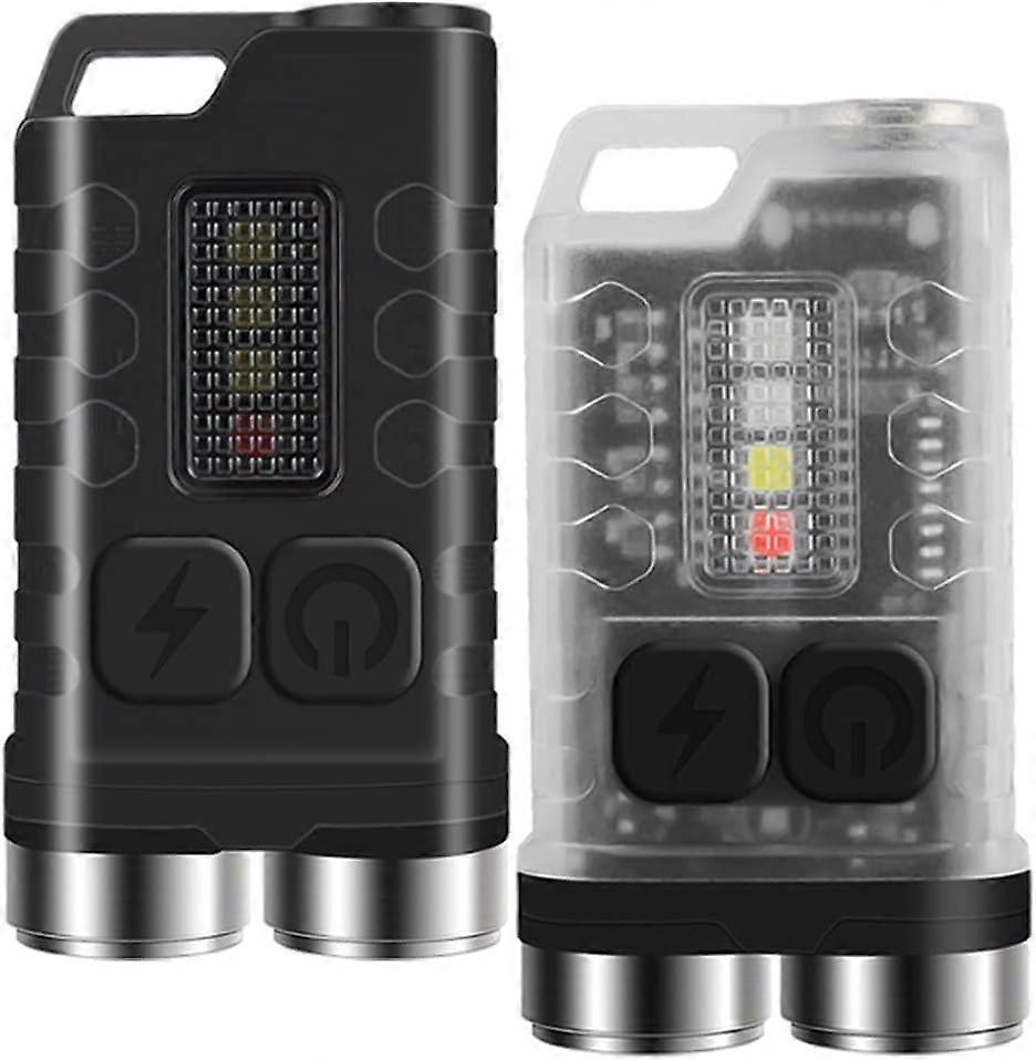 Magnetic Mini Keychain Flashlight, 900 Lumen Rechargeable Led Flash Light Keychain 10 Modes Small Powerful Flashlight, IP65 Waterproof Mini Pocket Key