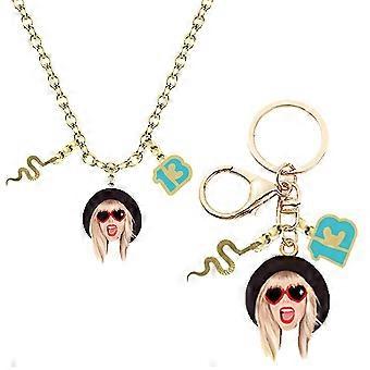 2024 Taylor Swift Singer Necklace Keyring Jewelry Set Pendent