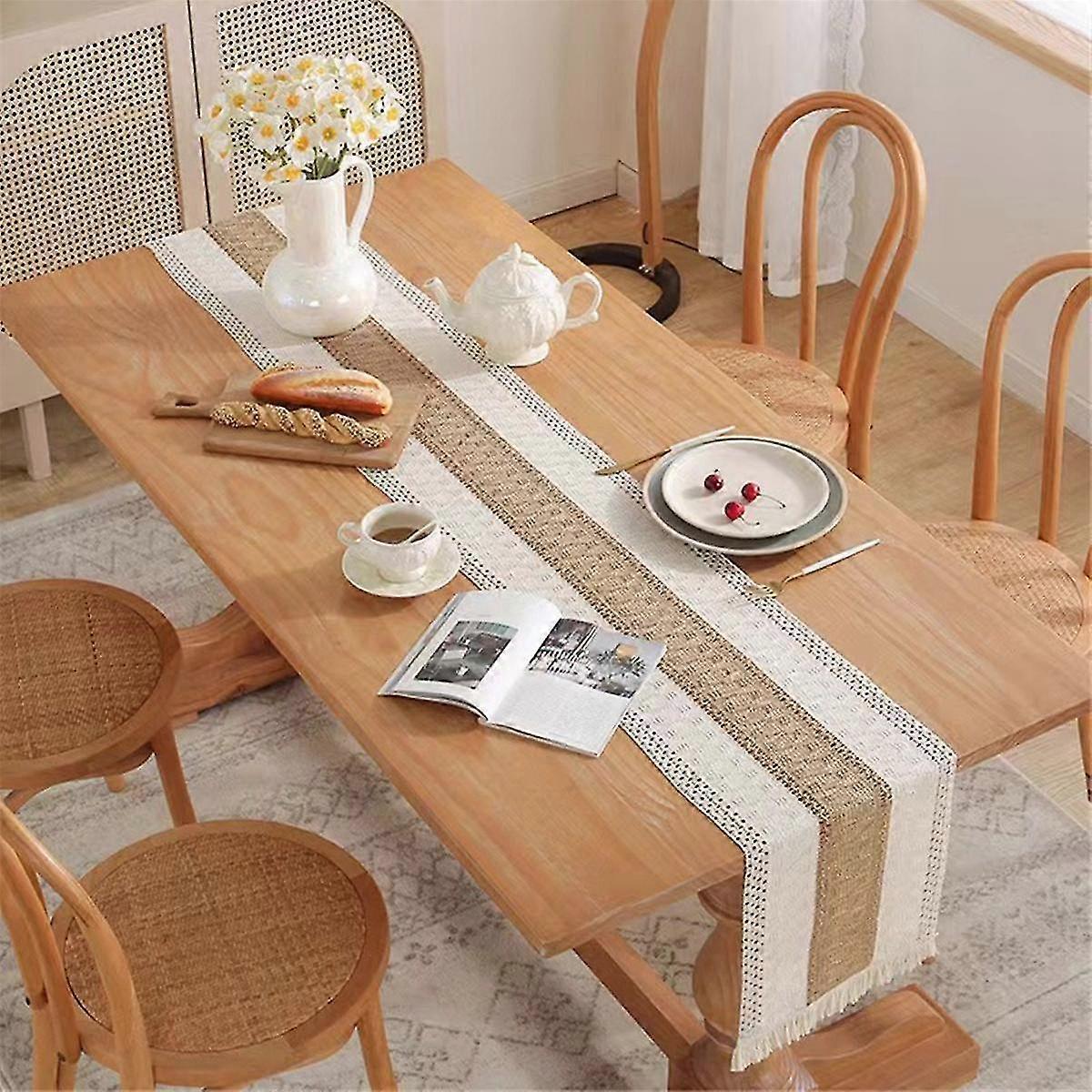 Nordic Ins Table Runner Home Decor Farmhouse Macrame Table Runner With Tassels Table Long Tableclot