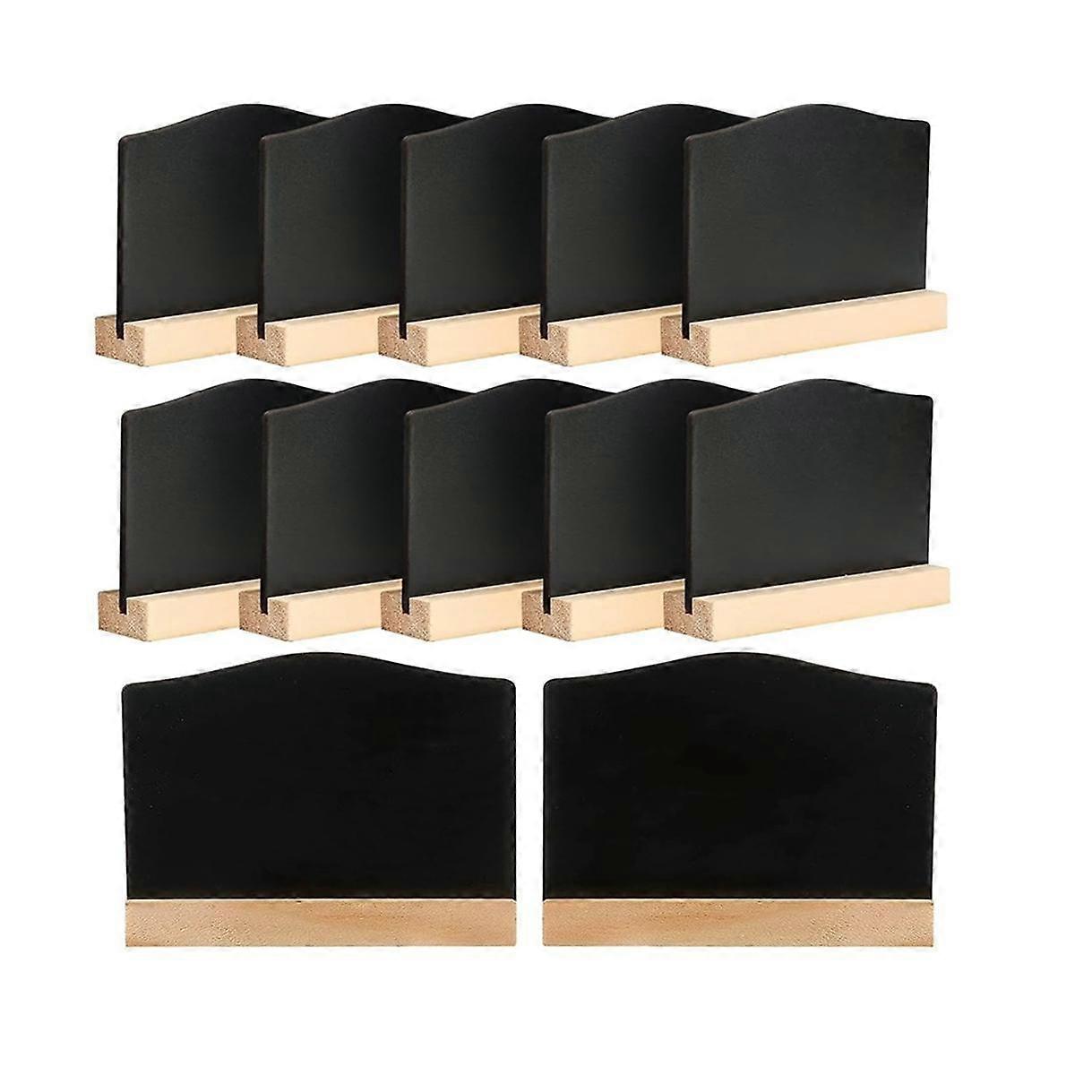 12 Mini Chalkboard with Stand, Small Blackboard Wooden Signs for Labelling, Mini Board Set, Place C