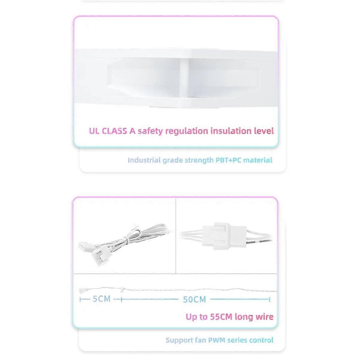 TL-C12CW-S Chassis Fan 12cm 4Pin PWM ARGB Colorful Fan (Turning in the Reverse Clockwise Stepping)