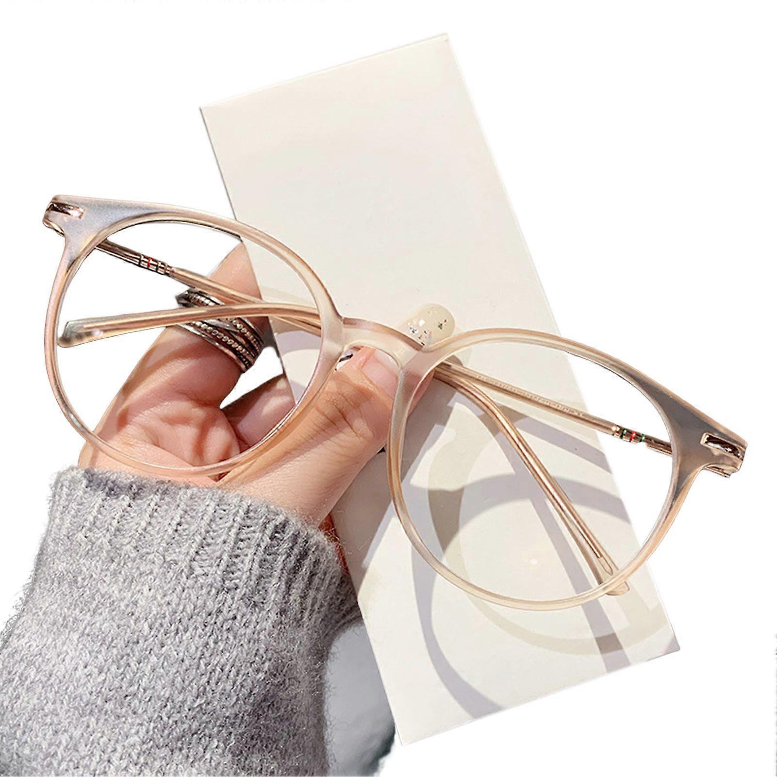 Blue Light Glasses for Teens Round Frame Anti Eyestrain & Glare Spectacles for Gaming Reading Students
