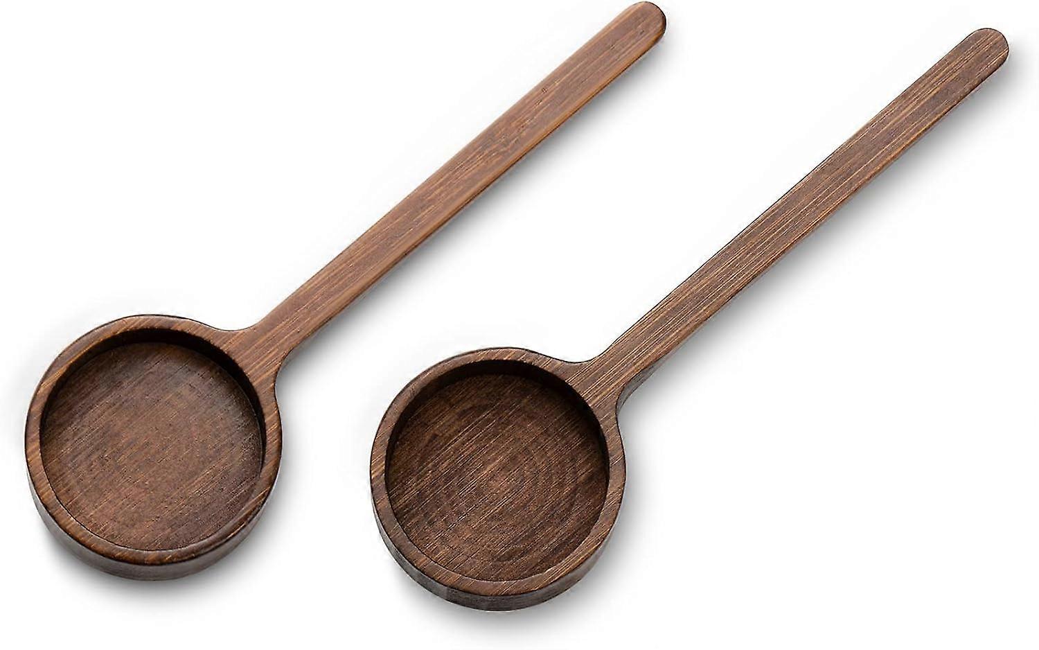 2 pcs Bamboo Coffee Scoop Long Handle Measuring Scoop for Glass Food Jars