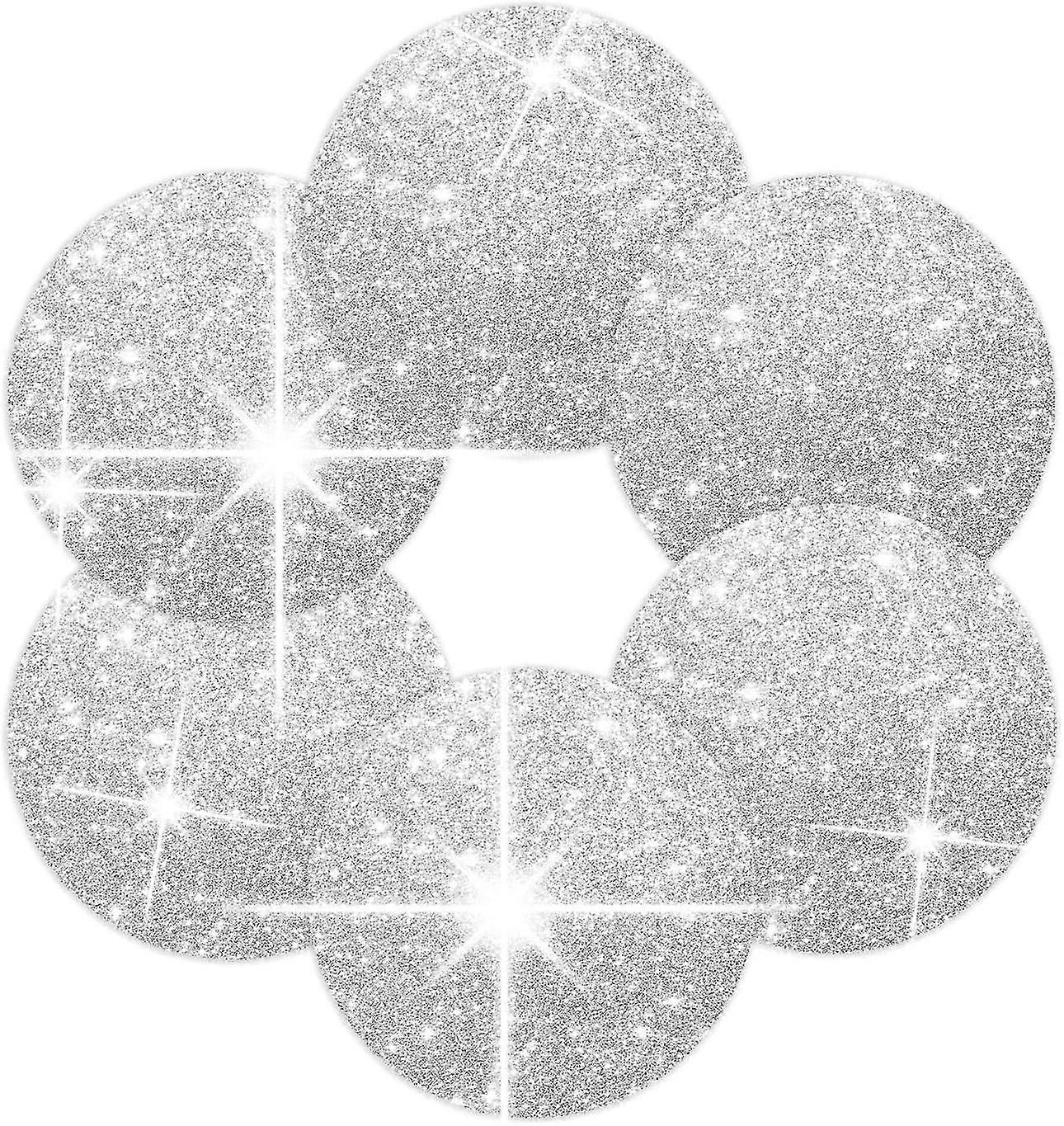 Silberne Glitzer Tischsets - 6er Set, 35cm