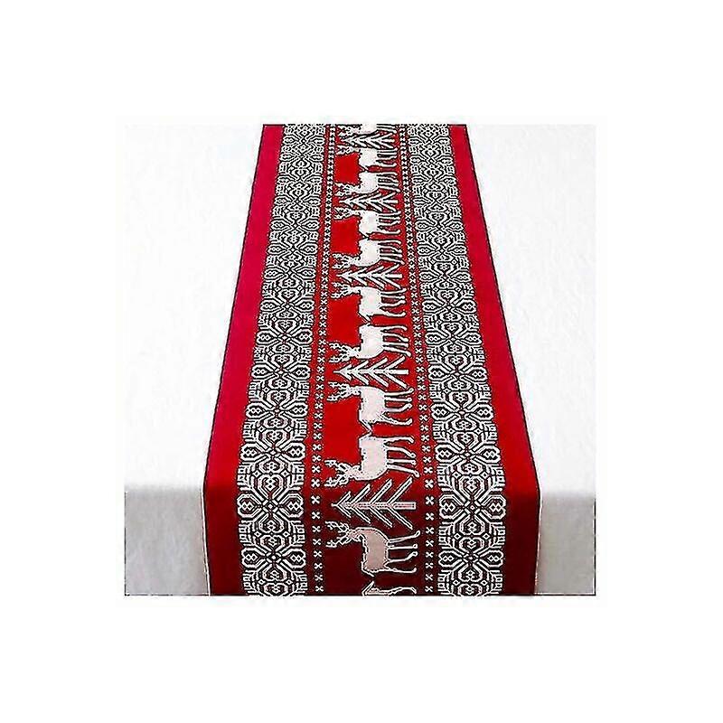 Nappe de Noël Coton Et Lin Chemin de Table Décoration Table Nappe Lavable
