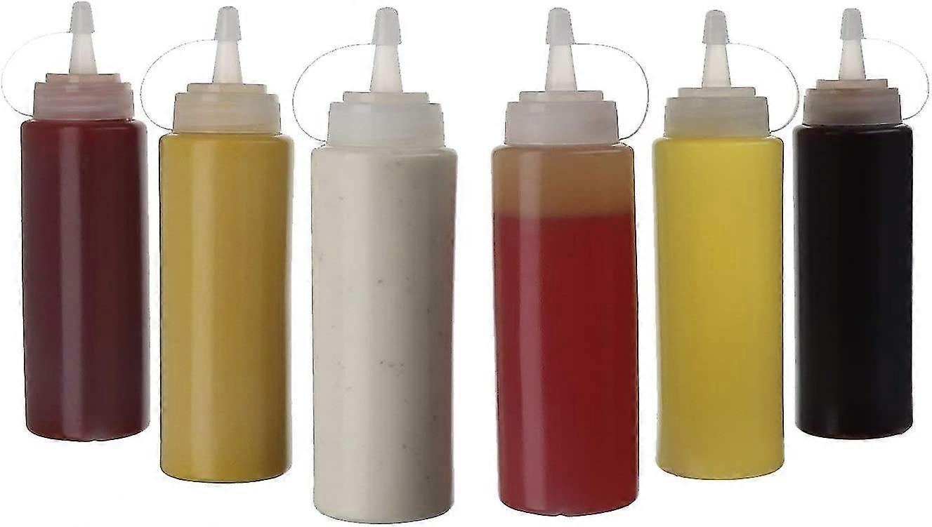 6 Pcs Heilwiy Sauce Bottle, 8 Oz Squeeze Condiment Bottle, Plastic Sauce Bottle Gift