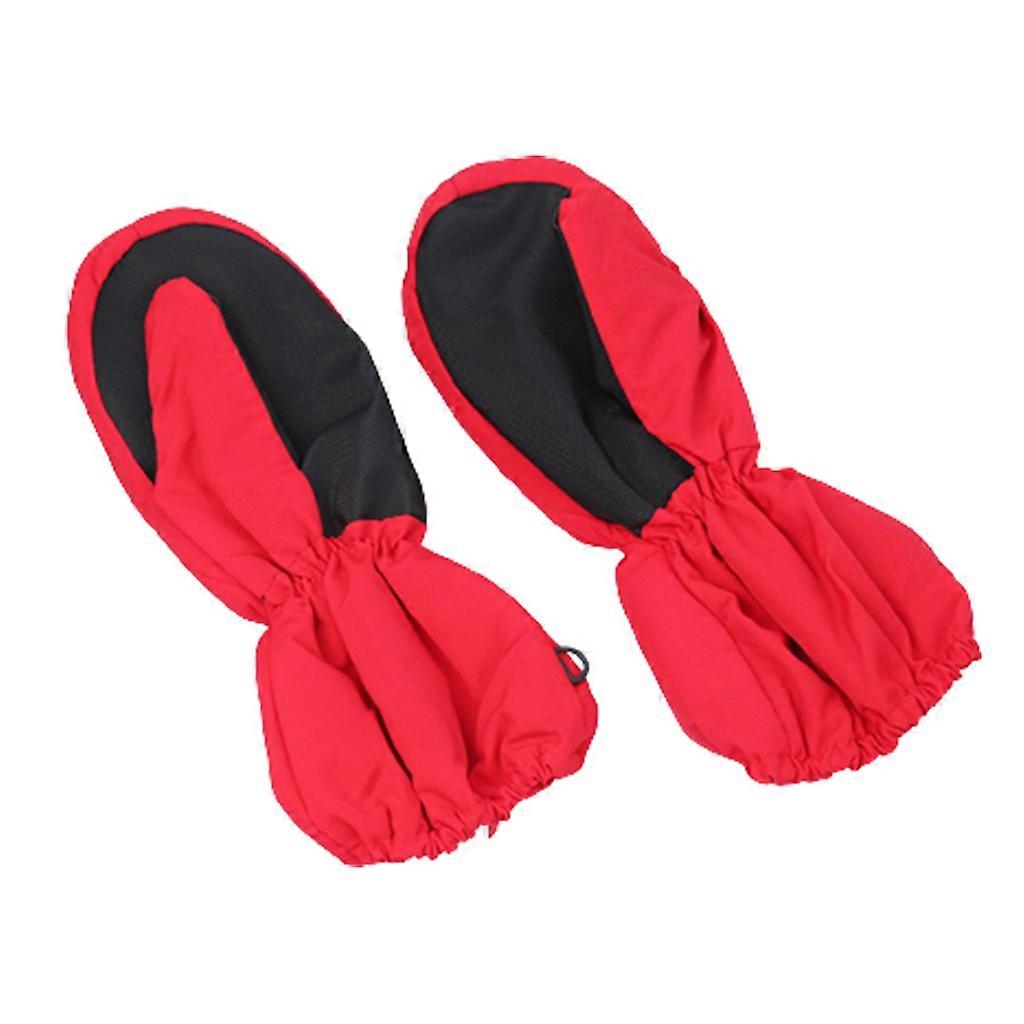 Ski Gloves Windproof Full Finger Glove with Warm Lining Elastic Wrist Leash