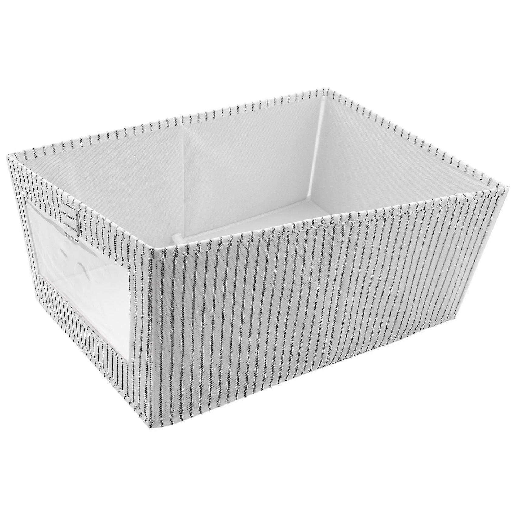 3 Pack Storage Boxes With Transparent Window,storage Baskets,white