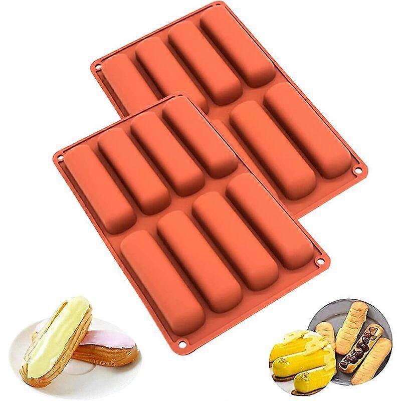 2 Pieces Silicone Baking Mold, Financier Mold, Eclair Mold, Mini Log Mold 8