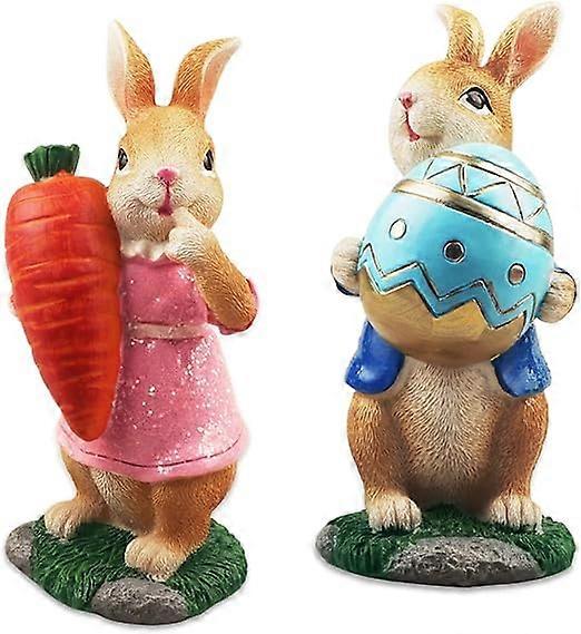 2 Pieces Easter Bunny Decorations Easter Bunny Statues and Figuri