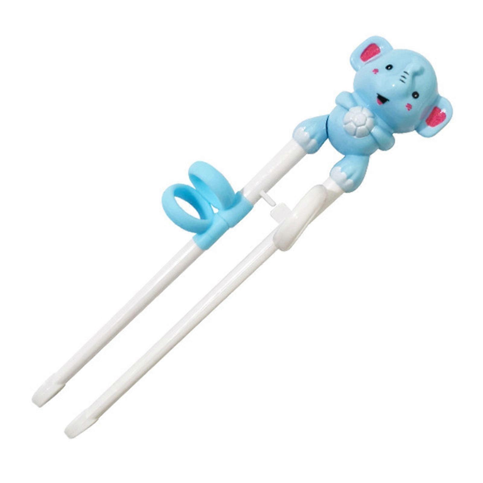 1 Pair Children Chopsticks Food Grade with Ring Smooth Surface Easy to Use Widened Non-slip Chopstick Tips Training Animal Design Toddler Chopsticks f