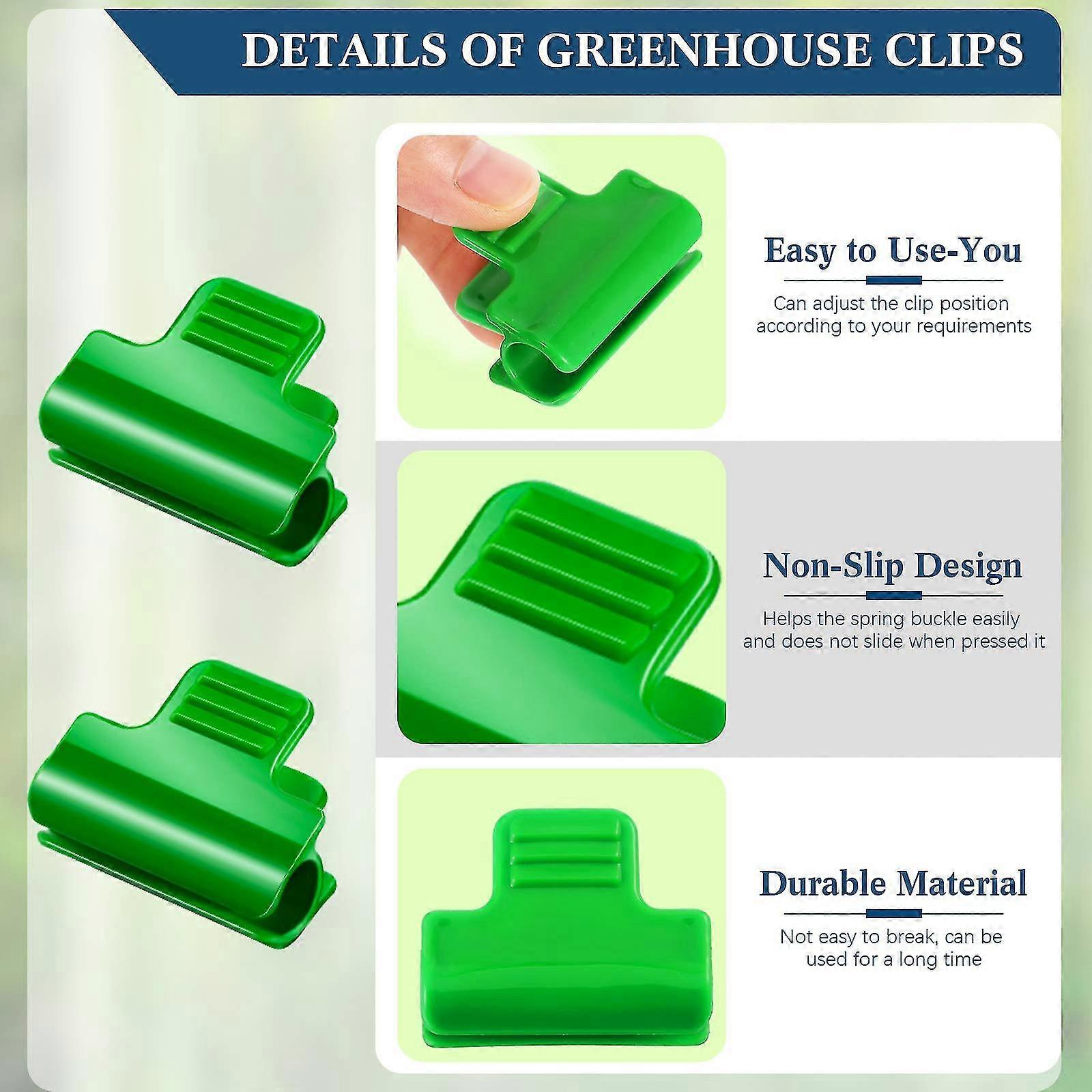 GALPADA 60pcs Greenhouse Clamps - Tube Film Clips For Fixing Greenhouse Cover, Shade Net, Poly Tunnel