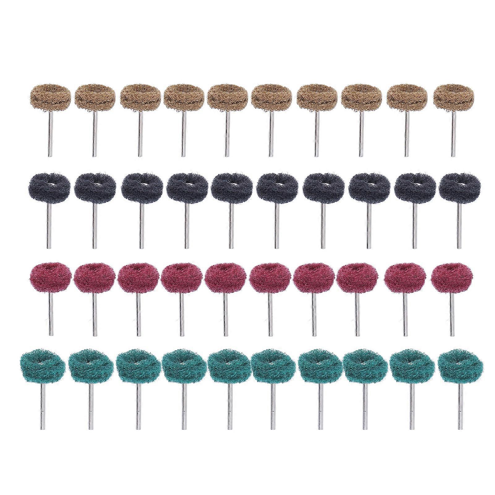 40Pcs Abrasive Wheel Buffing Polishing Set for Rotary Tool Drill Attachment Hardware 1in