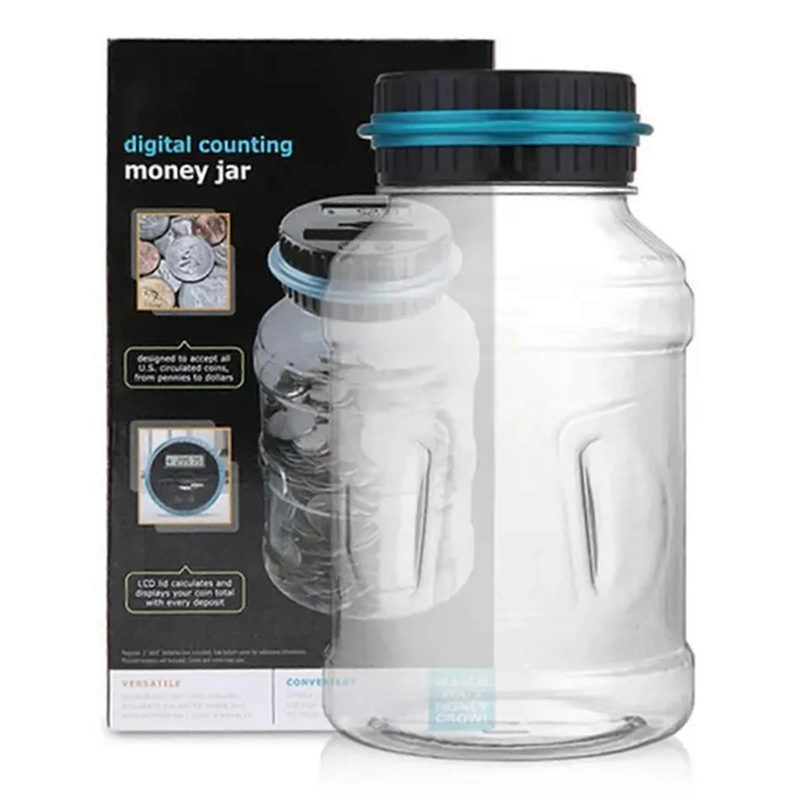 1.8L Electronic Counting Coin Saving Pot Transparent Moneys Container for Children Boys Girls