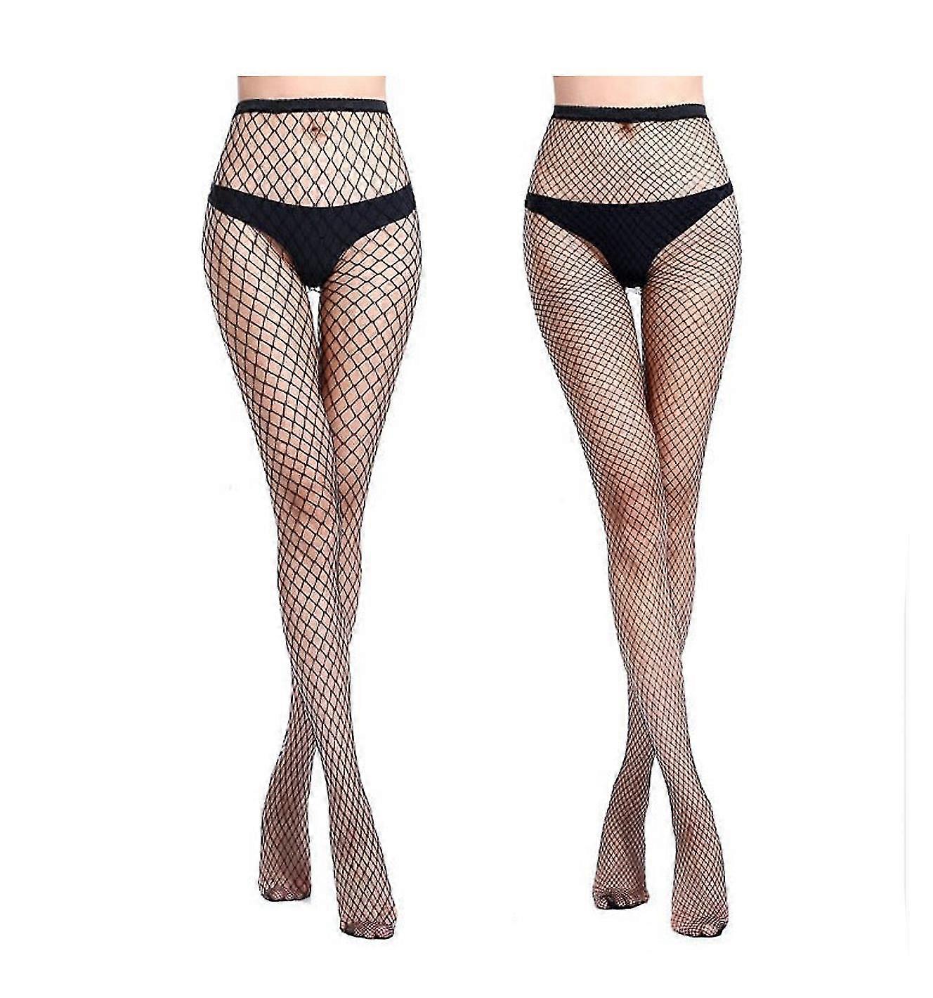 2 Stück Netzstrumpfhosen Schwarze Netzstrümpfe Strümpfe Strumpfhosen Netzstrümpfe Netzstrümpfe mit hoher Taille Netzstrumpfhosen für Frauen