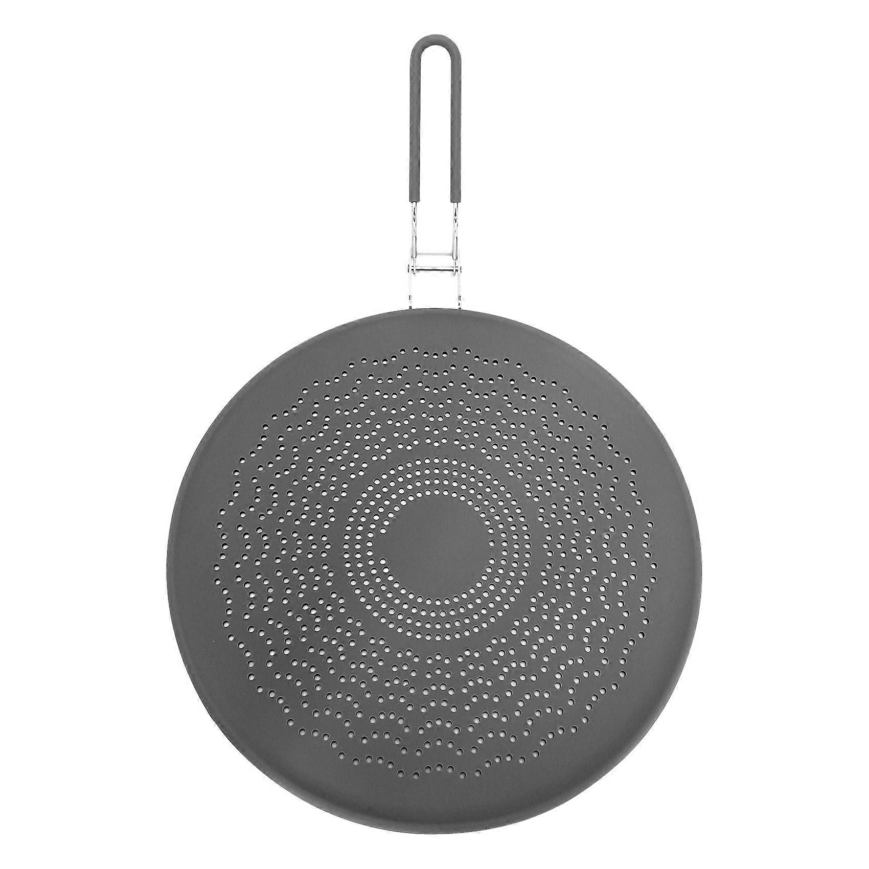 Silicone Splatter Screen,Grease Splatter Guard with Folding Handle,for Cooking Splatter Guards&Fry Pan,13 Inch,Gray