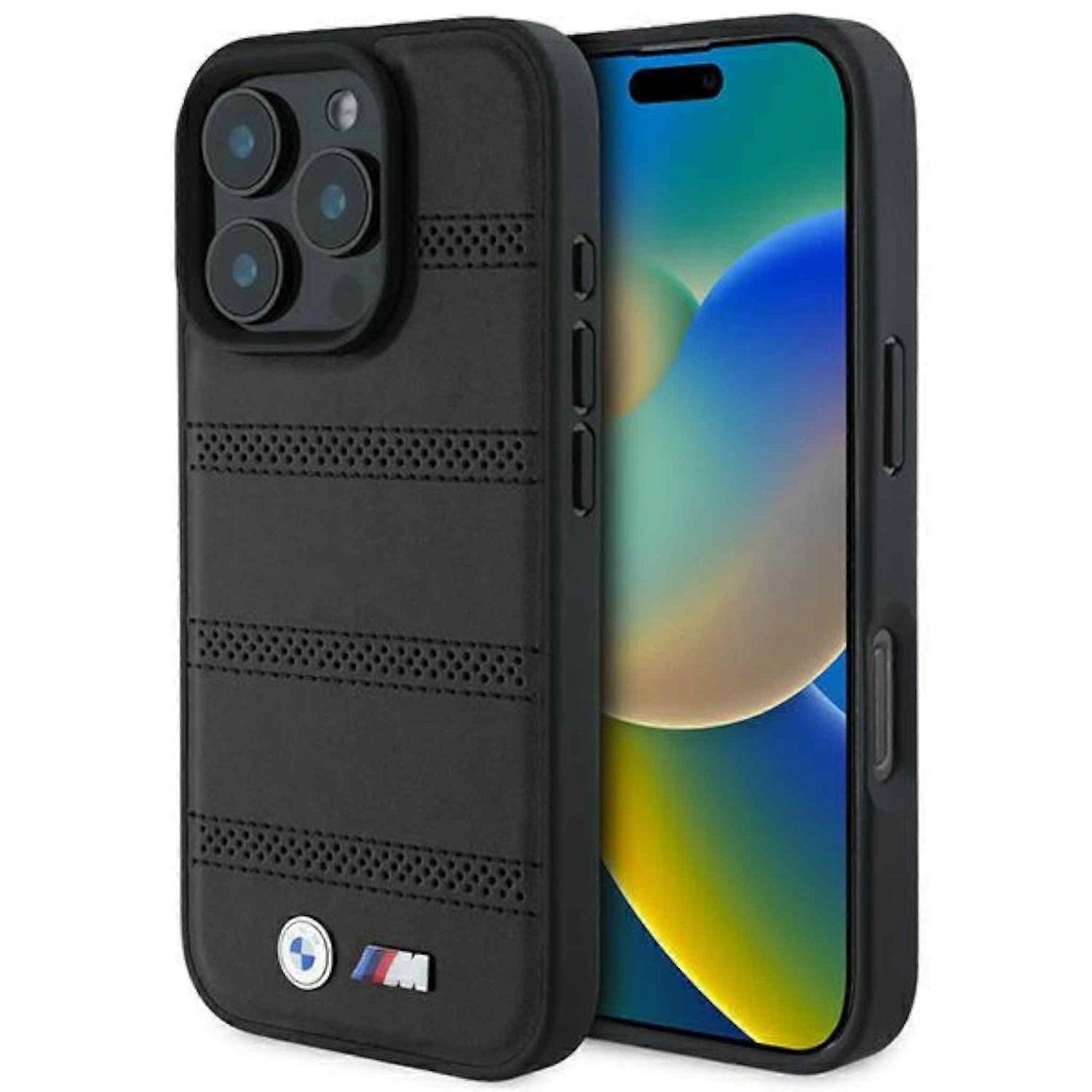 BMW Apple iPhone 16 Pro Hardcase Perforated Stitched Line MagSafe