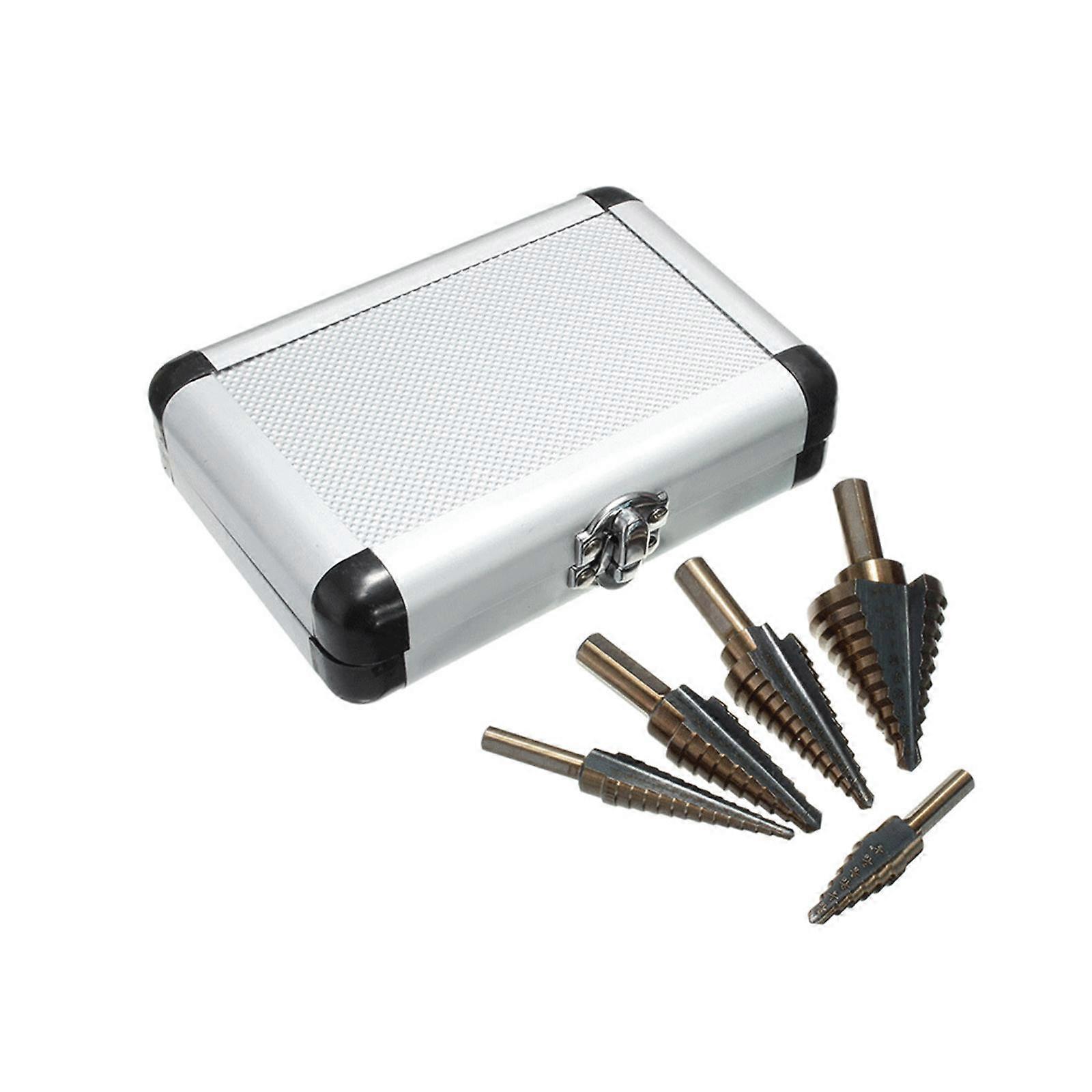 Step Cone Drill Bit Quick Change Multipurpose for Carbon Steel Planks Metal Storage Case